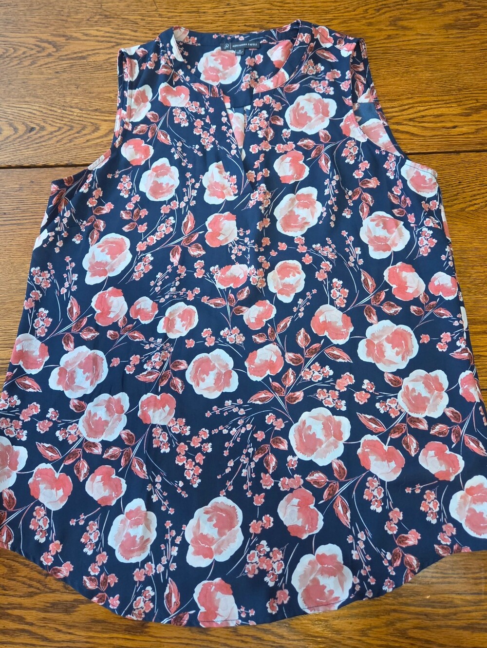 Adrianna Papell Sleeveless Floral Blouse Tank Top Women's Size Medium